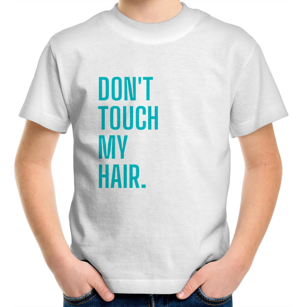 Don't Touch My Hair Blue Kids/Youth Crew T-Shirt
