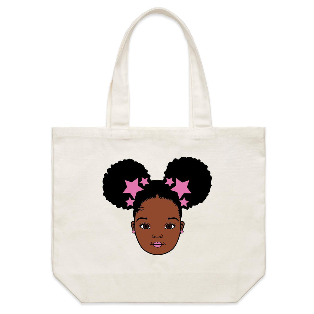 Aafro Puff Stars Shoulder Canvas Tote Bag