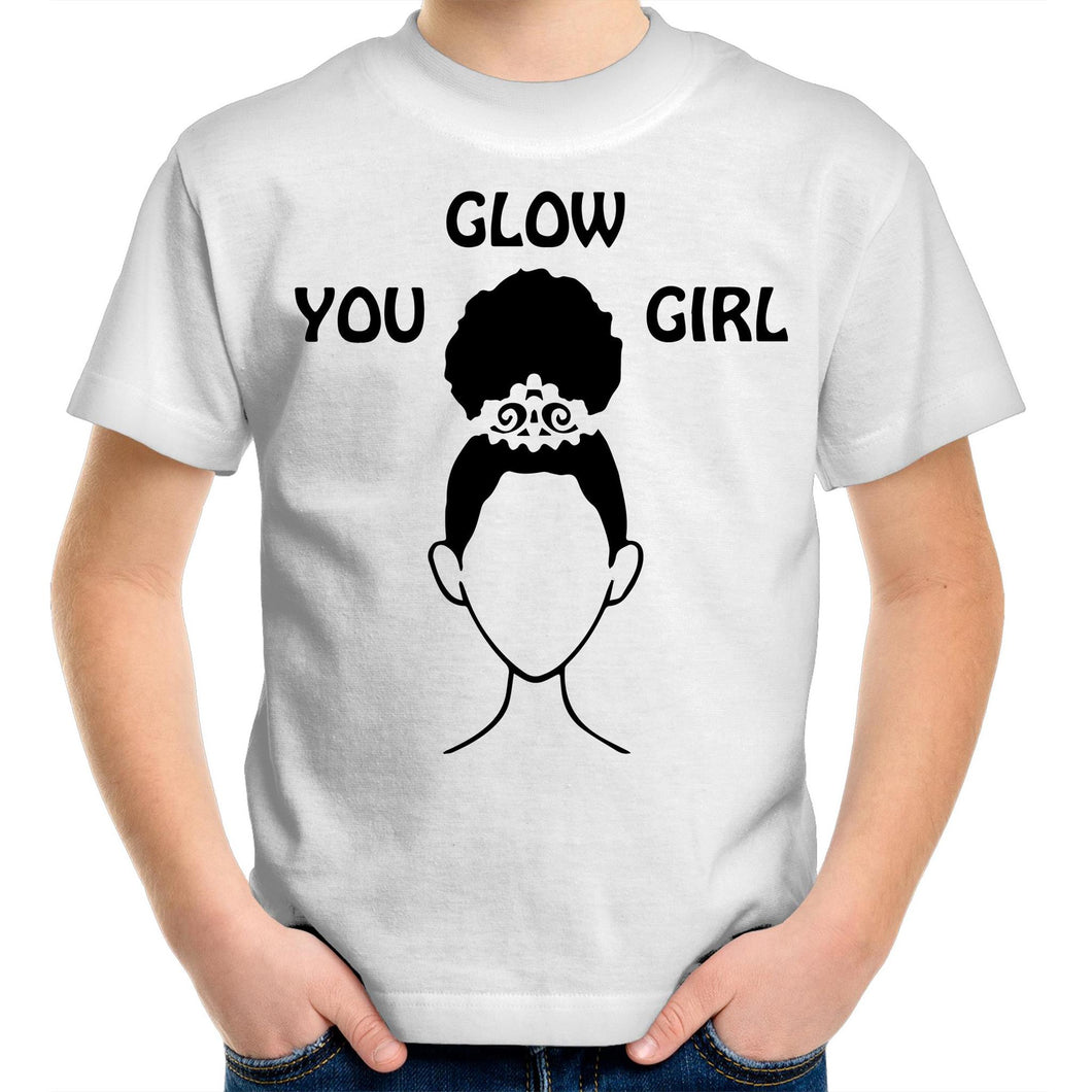 You Glow Girl Kids/Youth Crew T-Shirt - WHITE