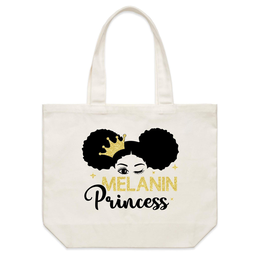 Melanin Princess Shoulder Canvas Tote Bag