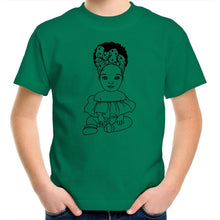 Load image into Gallery viewer, Sitting Bow Girl Kids/Youth Crew T-Shirt - COLOUR
