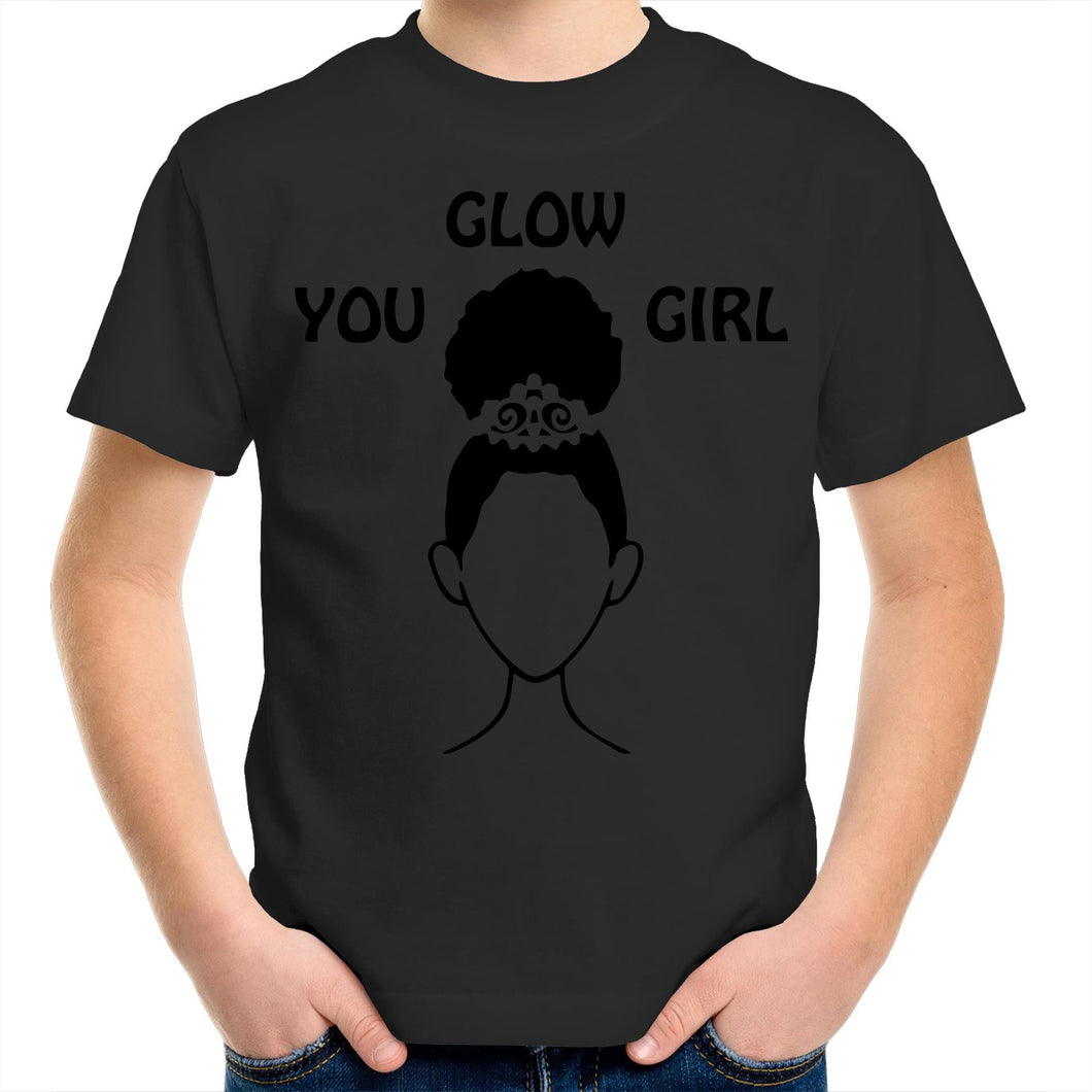 You Glow Girl Kids/Youth Crew T-Shirt - COLOUR