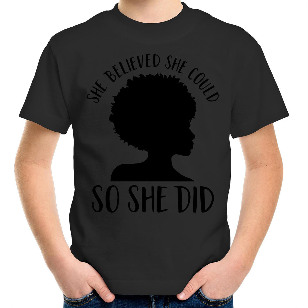 She Believed Kids/Youth Crew T-Shirt - COLOUR