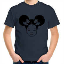 Load image into Gallery viewer, Aafro Puff Girl Kids/Youth Crew T-Shirt - COLOUR
