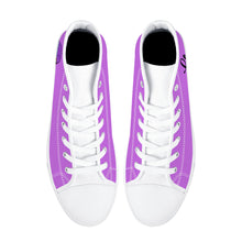 Load image into Gallery viewer, Women’s High Top Canvas Shoes Purple/Glitter Cap
