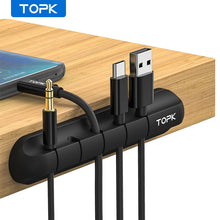 Load image into Gallery viewer, TOPK L16 Cable Organizer Silicone USB Cable Winder Desktop Tidy Management Clips Cable Holder for Mouse Headphone Wire Organizer
