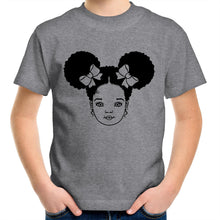 Load image into Gallery viewer, Aafro Puff Girl Kids/Youth Crew T-Shirt - COLOUR
