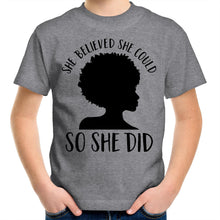 Load image into Gallery viewer, She Believed Kids/Youth Crew T-Shirt - COLOUR
