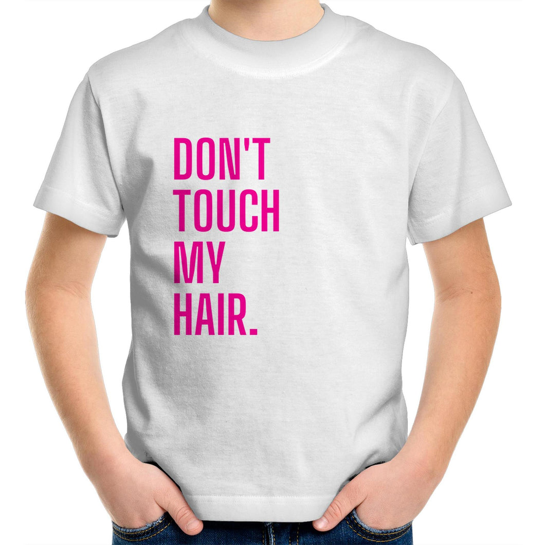 Don't Touch My Hair Pink Kids/Youth Crew T-Shirt
