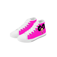 Load image into Gallery viewer, Melanin Poppin Bright Kids High Top Canvas Shoes
