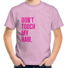 Load image into Gallery viewer, Don&#39;t Touch My Hair Pink Kids/Youth Crew T-Shirt
