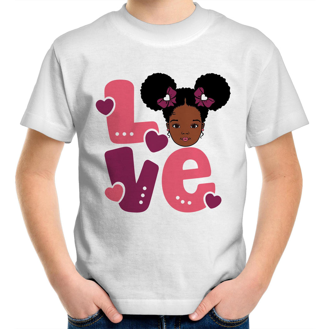 Aafro Love Girl Kids/Youth Crew T-Shirt
