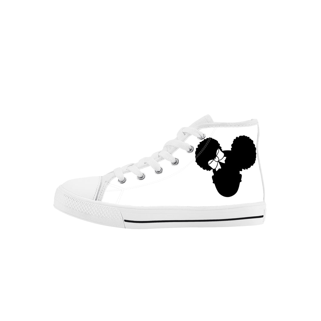 Aafro Puff silhouette Kids High Top Canvas Shoes
