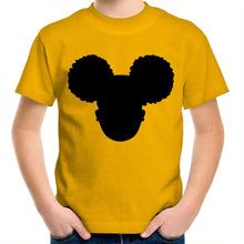 Load image into Gallery viewer, Aafro Puff Silhouette Kids/Youth Crew T-Shirt - COLOUR
