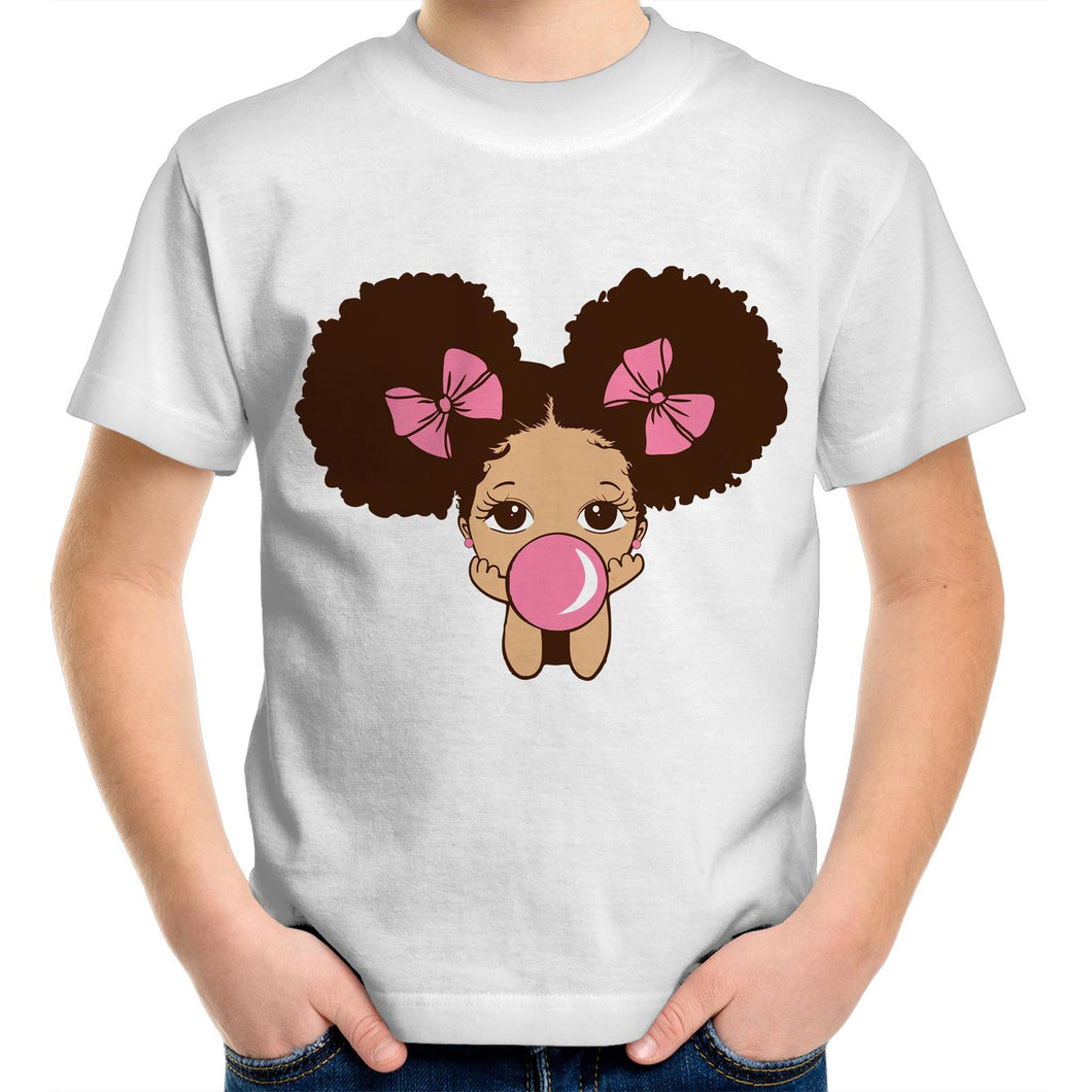 Melanin Poppin Pink Kids/Youth Crew T-Shirt