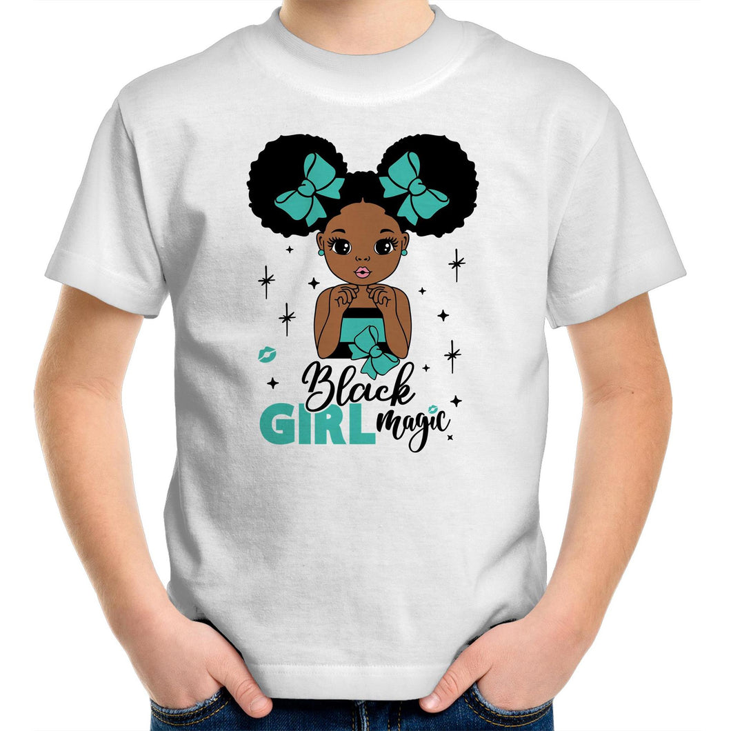 Black Girl Magic Teal Kids/Youth Crew T-Shirt