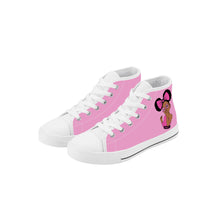 Load image into Gallery viewer, Aafro Girl Star Glasses Pink Kids High Top Canvas Shoes
