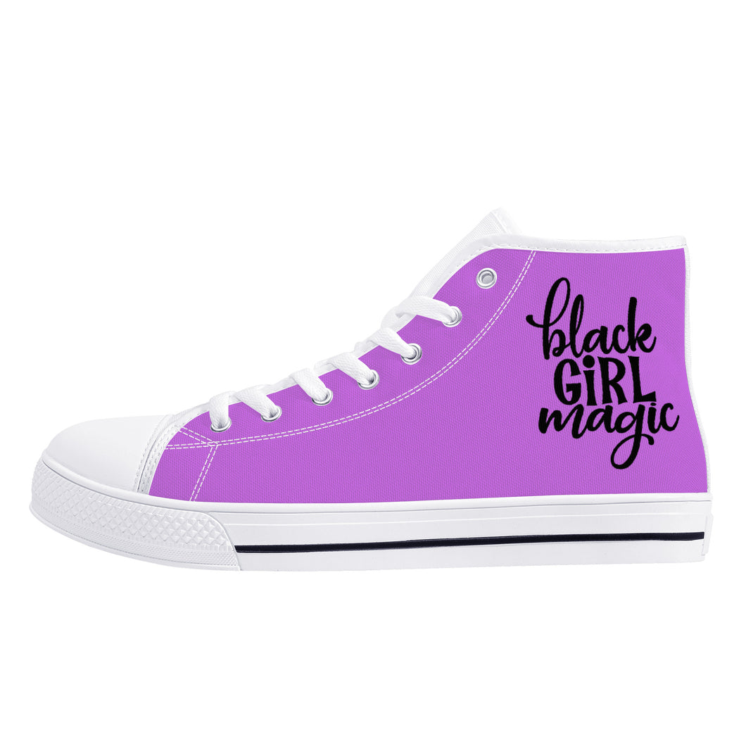 Women’s High Top Canvas Shoes Purple/Glitter Cap