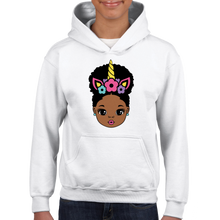 Load image into Gallery viewer, Kids Pullover Hoodie - Aafro Unicorn Front/Back print
