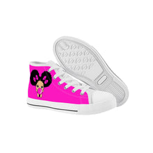 Load image into Gallery viewer, Melanin Poppin Bright Kids High Top Canvas Shoes
