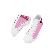 Load image into Gallery viewer, Aafro Girl Star Glasses Pink Kids High Top Canvas Shoes
